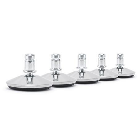 5er Set Bodengleiter GLIDE für Bürostühle aus Metall, elegantes und funktionales Design