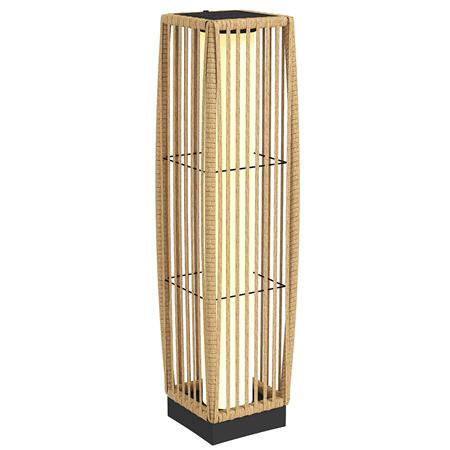 Stehlampe LUMIO, elegante Solarleuchte im Rattan-Design, 19x19x68 cm, IP44, Farbe Natur