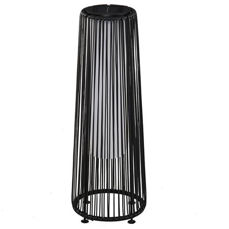 Stehlampe AURA, Solarlampe mit Rattan-Design, Ø21,5x61 cm, Farbe Schwarz
