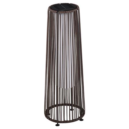 Stehlampe AURA, Solarlampe mit Rattan-Design, Ø21,5x61 cm, Farbe Braun