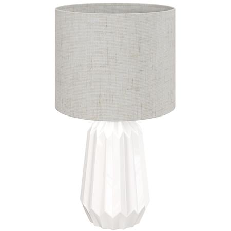 Bürotischlampe ELION, modernes Retro-Design, Keramik-Fuß, Farbe Weiß