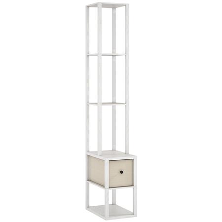 Bürolampe NUBE, mit Ablagen und Stoff-Schublade, Farbe Weiß