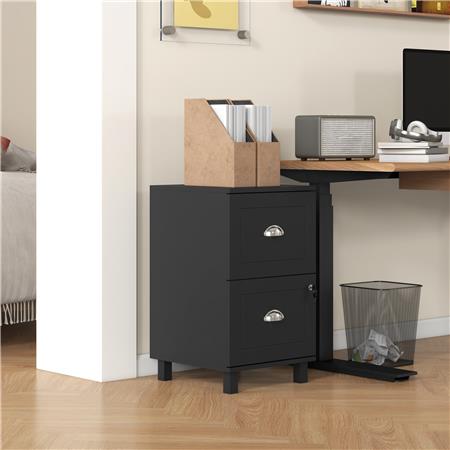 Aktenschrank AMAR, Hängeregister mit 2 Schubladen, 40x41,5x67,5 cm, Holz, Farbe Schwarz