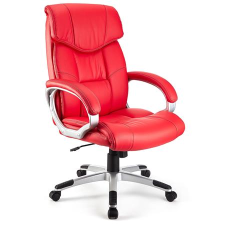 Chefsessel SANTIAGO BASIC, dichte Polsterung, Wippmechanismus, intensive 8h-Nutzung, Farbe Rot