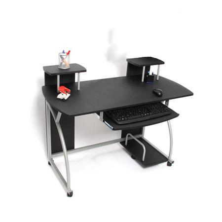 Computertisch OHIO PRO, Tastaturauszug, Abmessungen 115 x 55 cm, Farbe Schwarz