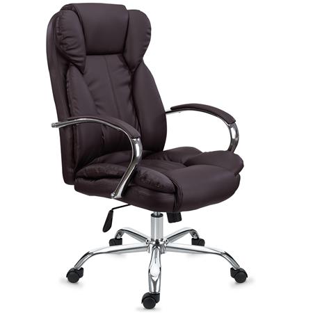 Chefsessel KANSAS, belastbar bis 150kg, hochwertige Qualität, aus Stahl und Leder hergestellt, Farbe Braun