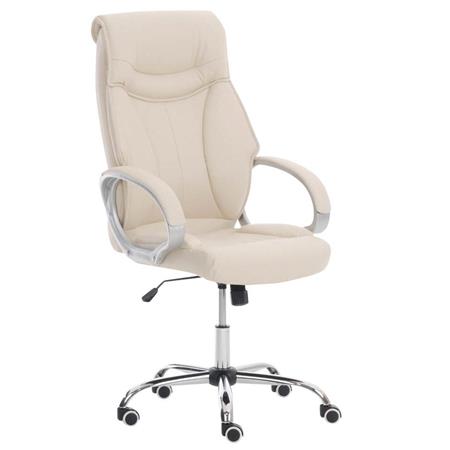 Bürostuhl KIMI, große Rückenlehne mit doppelter Polsterung, Lederbezug, Farbe Beige