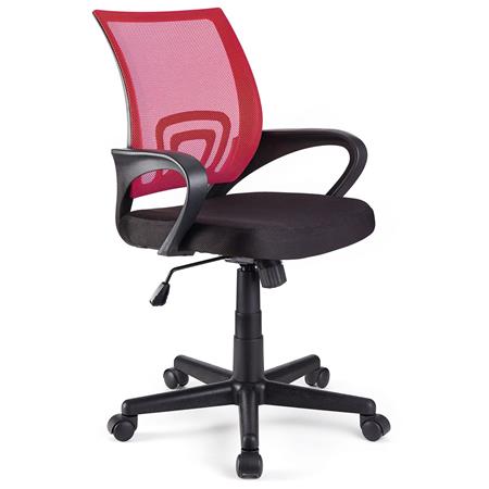 Schreibtischstuhl SEOUL, schönes Design, große gepolsterte Sitzfläche, Farbe Rot