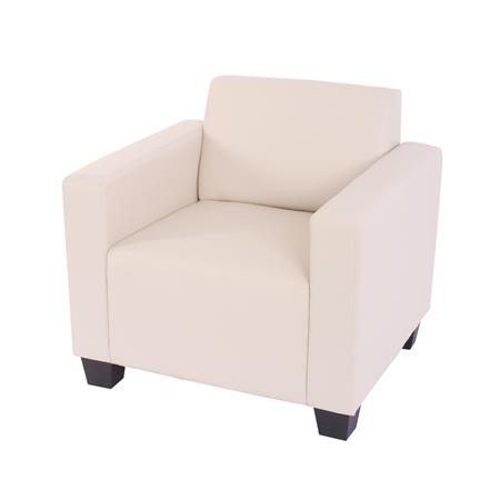 Sessel LYON, elegantes Design, sehr bequem, Leder, Farbe Cremeweiß
