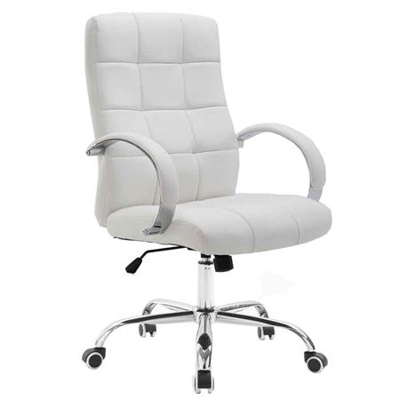 Chefsessel LISSABON, sehr hochwertig, Metallgestell, Lederbezug, Farbe Weiß