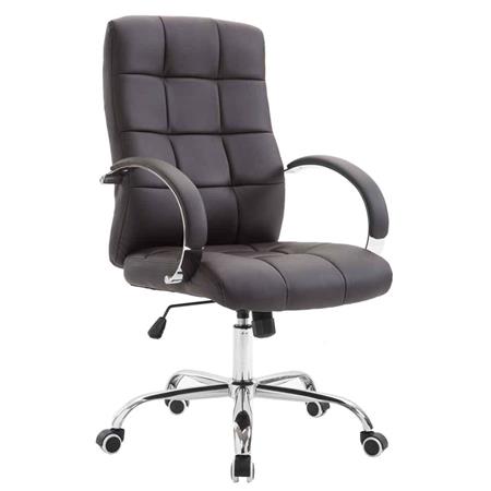 Chefsessel LISSABON, sehr hochwertig, Metallgestell, Lederbezug, Farbe Braun