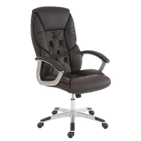 Chefsessel DIONE, elegantes Design, dicke Polsterung, belastbar bis zu 150 kg, Lederbezug, Farbe Braun