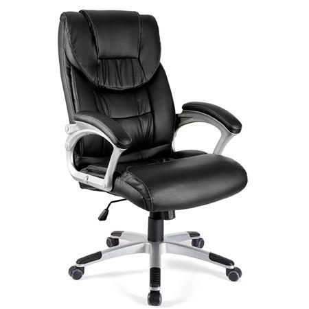 Chefsessel BALTIMORE, dicke Polsterung, sehr widerstandsfähig, Lederbezug, Farbe Schwarz