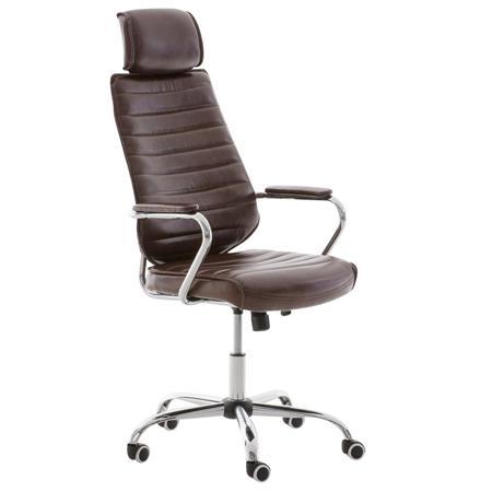 Chefsessel RENO, Metallgestell, hohe Rückenlehne, Lederbezug, Farbe Burgund
