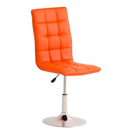 Besucherstuhl BULGARI LEDER, höhenverstellbar, stabiler Trompetenfuß aus Metall, Farbe Orange