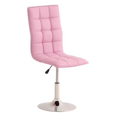Besucherstuhl BULGARI LEDER, höhenverstellbar, stabiler Trompetenfuß aus Metall, Farbe Pink