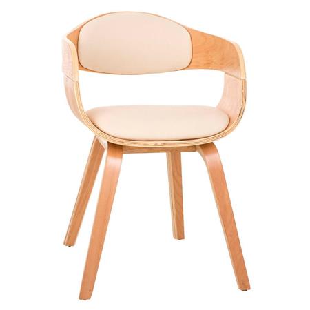 Besucherstuhl BUTAN LEDER, exklusives Design, Holzgestell in Buchenfarben, Farbe Beige