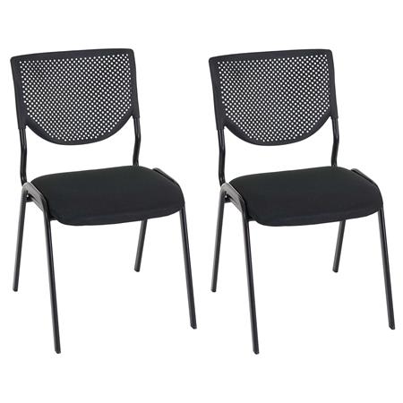 Im 2er-Set: Besucherstuhl NAPOLI, vielseitig und bequem, Metallgestell, schwarze Stuhlbeine, Farbe Schwarz