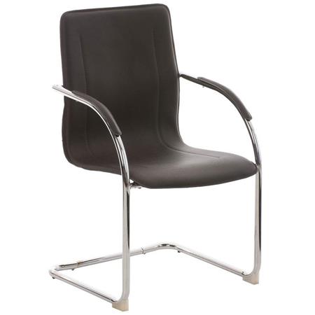 Besucherstuhl FLAP, Metallgestell, elegantes und modernes Design, Lederbezug, Farbe Braun