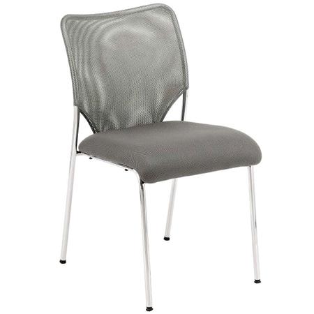 Besucherstuhl JAMAIKA OHNE ARMLEHNEN, robust und sehr bequem, atmungsaktiver Netzstoff, Farbe Grau
