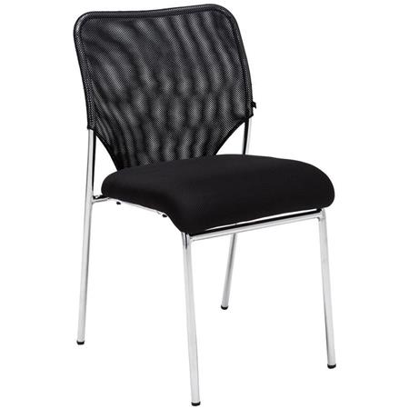 Besucherstuhl JAMAIKA OHNE ARMLEHNEN, robust und sehr bequem, atmungsaktiver Netzstoff, Farbe Schwarz