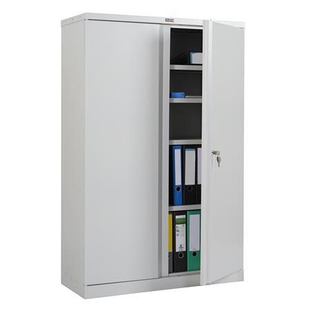Aktenschrank CARIN 2-TÜRER, 140x92x37cm, Stahlschrank, Farbe Hellgrau