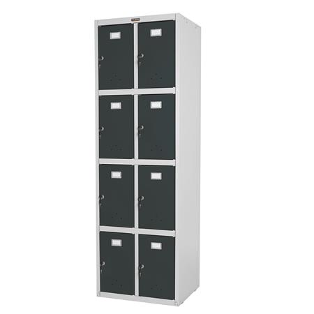 Schließfachschrank BERIT 8 Fächer, Metallspind, robuster Stahl, 183x58x50 cm, Farbe Anthrazit