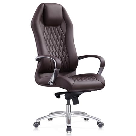Chefsessel BATURA, schönes Design, Naturleder, Farbe Dunkelbraun