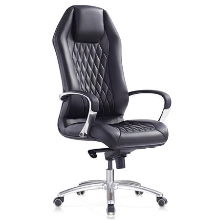 Chefsessel BATURA, schönes Design, Naturleder, Farbe Schwarz