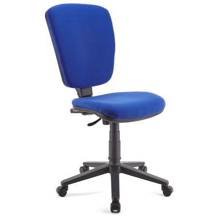 Bürostuhl KALIPSO OHNE ARMLEHNEN, verstellbare Rückenlehne, widerstandsfähiger Stoffbezug, Farbe Blau