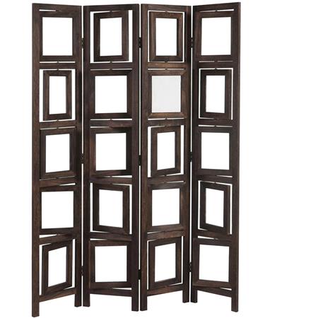 Bürowandschirm DONAR, 4 teilig, 160x125x2cm, Holzstruktur mit Fotorahmen