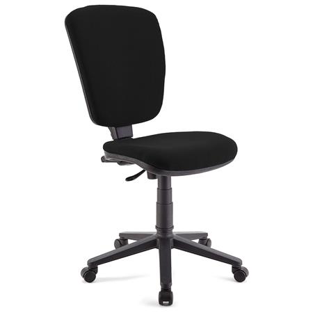 Bürostuhl KALIPSO OHNE ARMLEHNEN, verstellbare Rückenlehne, widerstandsfähiger Stoffbezug, Farbe Schwarz