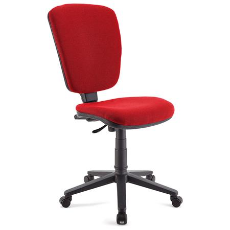 Bürostuhl KALIPSO OHNE ARMLEHNEN, verstellbare Rückenlehne, widerstandsfähiger Stoffbezug, Farbe Rot