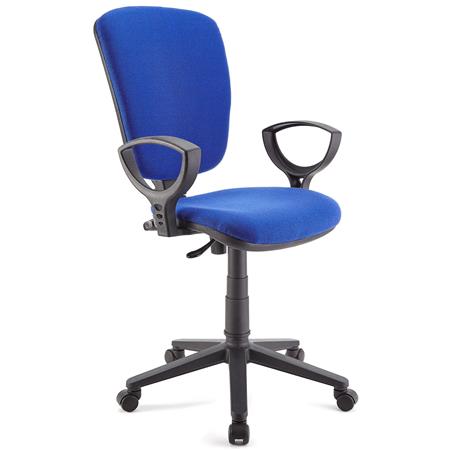 Bürostuhl KALIPSO, verstellbare Rückenlehne, widerstandsfähiger Stoffbezug, Farbe Blau