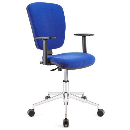 Drehstuhl KALIPSO PRO, verstellbare Rücken- und Armlehnen, Metallgestell, Stoffbezug, Farbe Blau