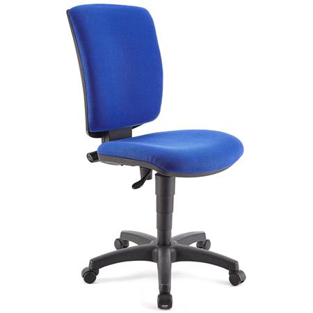 Bürostuhl ATLAS OHNE ARMLEHNEN STOFF, verstellbare Rückenlehne, dicke Polsterung, Farbe Blau