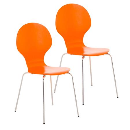 Im 2er-Set: Besucherstuhl CARVALLO, Metallgestell, stapelbar, Farbe Orange
