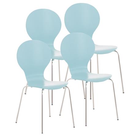 Im 4er-Set: Besucherstuhl CARVALLO, Metallgestell, stapelbar, Farbe Blau