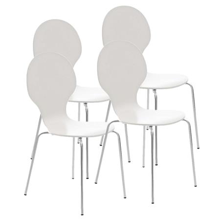 Im 4er-Set: Besucherstuhl CARVALLO, Metallgestell, stapelbar, Farbe Weiß