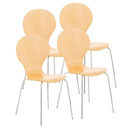 Im 4er-Set: Besucherstuhl CARVALLO, Metallgestell, stapelbar, Farbe Buche