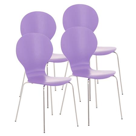 Im 4er-Set: Besucherstuhl CARVALLO, Metallgestell, stapelbar, Farbe Lila