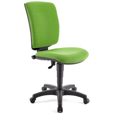 Bürostuhl ATLAS OHNE ARMLEHNEN STOFF, verstellbare Rückenlehne, dicke Polsterung, Farbe Limettengrün
