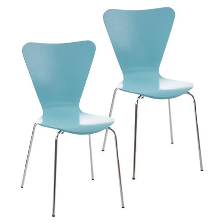 Im 2er-Set: Besucherstuhl HERCULES, Metallgestell, stapelbar, Farbe Blau