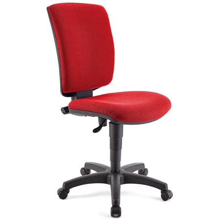 Bürostuhl ATLAS OHNE ARMLEHNEN STOFF, verstellbare Rückenlehne, dicke Polsterung, Farbe Rot