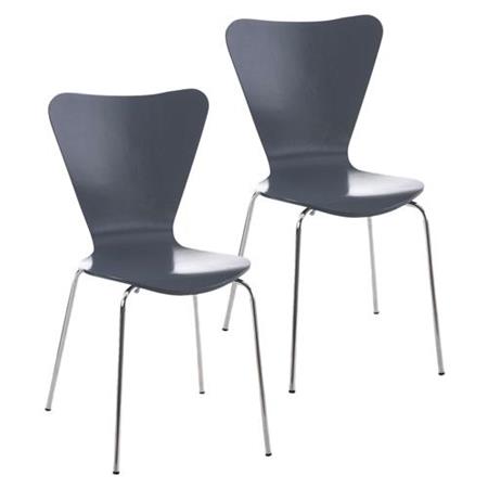 Im 2er-Set: Besucherstuhl HERCULES, Metallgestell, stapelbar, Farbe Grau