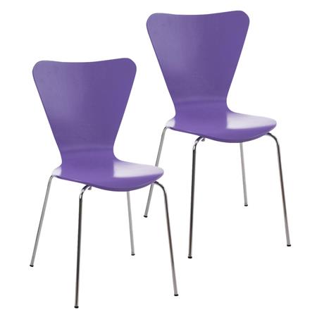 Im 2er-Set: Besucherstuhl HERCULES, Metallgestell, stapelbar, Farbe Lila