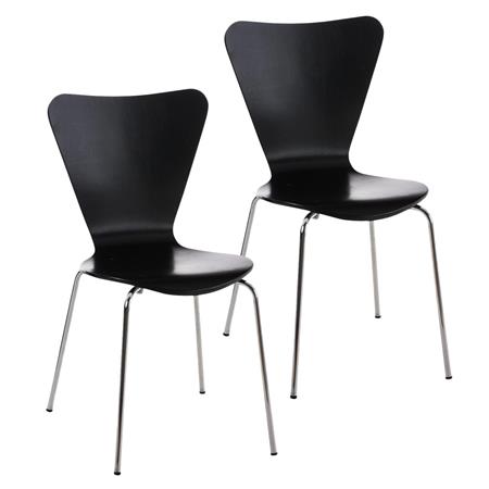 Im 2er-Set: Besucherstuhl HERCULES, Metallgestell, stapelbar, Farbe Schwarz