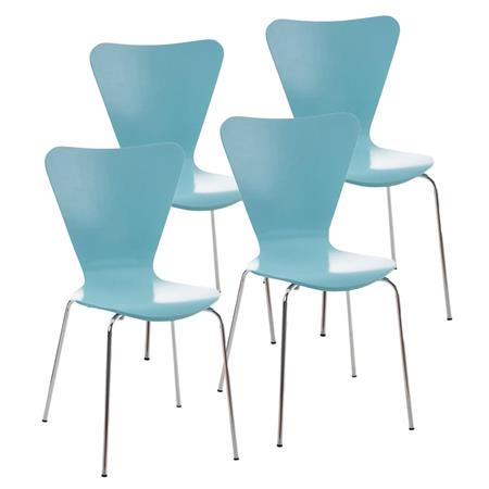 Im 4er-Set: Besucherstuhl HERCULES, Metallgestell, stapelbar, Farbe Blau