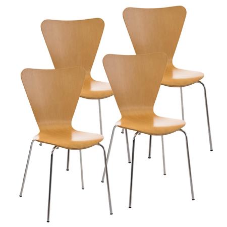 Im 4er-Set: Besucherstuhl HERCULES, Metallgestell, stapelbar, Farbe Buche