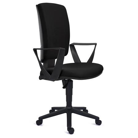 Bürostuhl ATLAS STOFF, verstellbare Rückenlehne, dicke Polsterung, Farbe Schwarz